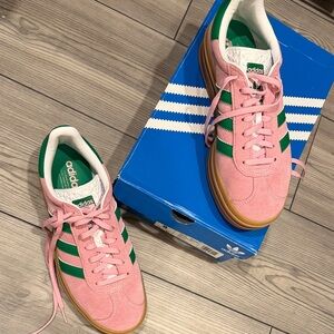 Adidas Suede Pink and Green Sneakers